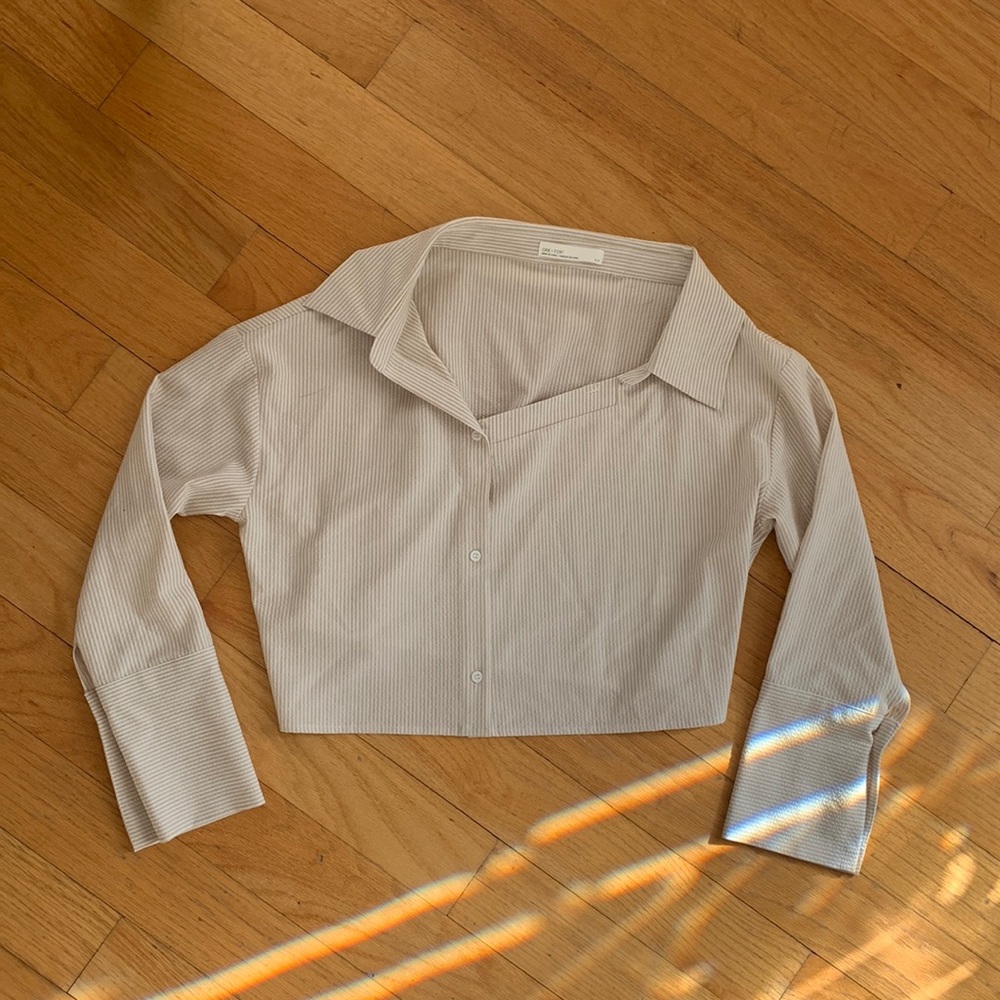 OAK + FORT Beige Striped Blouse